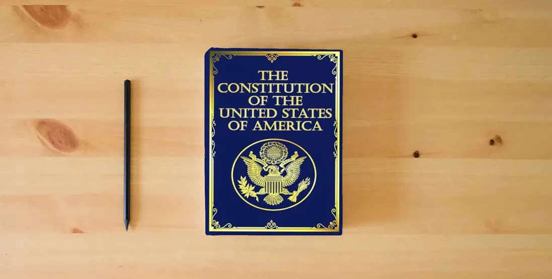 The book The Constitution of the United States: Large Print Edition} is on the table