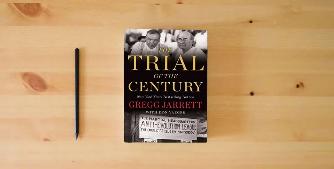 The book The Trial of the Century} is on the table