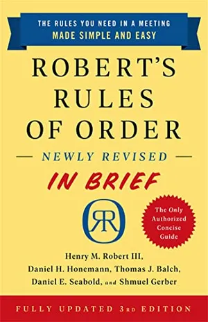 Book Cover: Robert's Rules of Order Newly Revised In Brief, 3rd edition