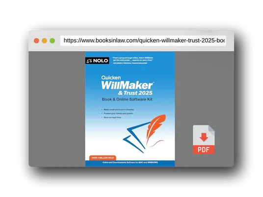 PDF Preview of the book Quicken Willmaker & Trust 2025: Book & Online Software Kit