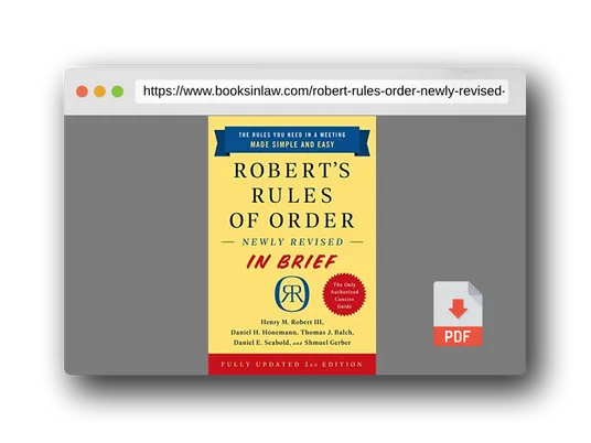 PDF Preview of the book Robert's Rules of Order Newly Revised In Brief, 3rd edition