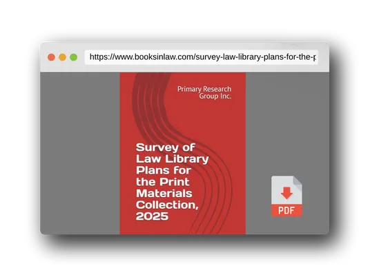 PDF Preview of the book Survey of Law Library Plans for the Print Materials Collection 2025